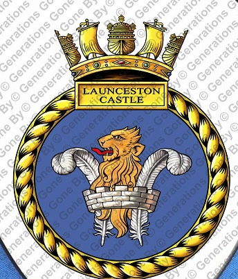 Coat of arms (crest) of the HMS Launceston Castle, Royal Navy