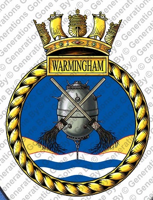 Coat of arms (crest) of the HMS Warmingham, Royal Navy