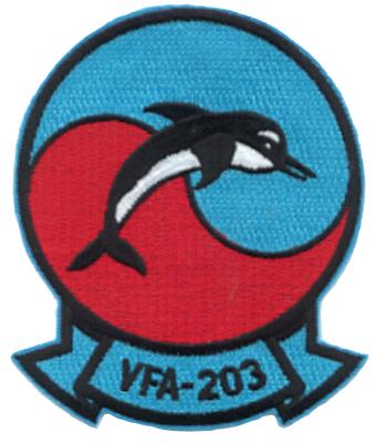 Coat of arms (crest) of the VFA-203 Blue Dolphins, US Navy