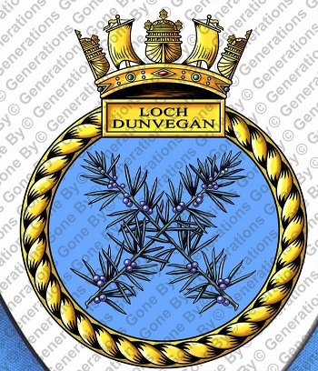 Coat of arms (crest) of the HMS Loch Dunvegan, Royal Navy