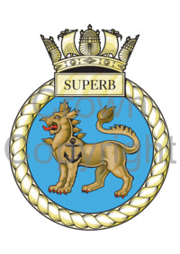 Coat of arms (crest) of the HMS Superb, Royal Navy