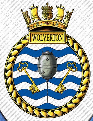 Coat of arms (crest) of the HMS Wolverton, Royal Navy