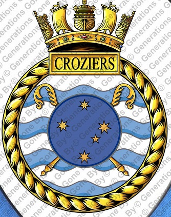 Coat of arms (crest) of the HMS Crozier, Royal Navy
