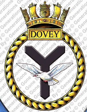 Coat of arms (crest) of the HMS Dovey, Royal Navy