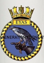 Coat of arms (crest) of the HMS Eyas, Royal Navy