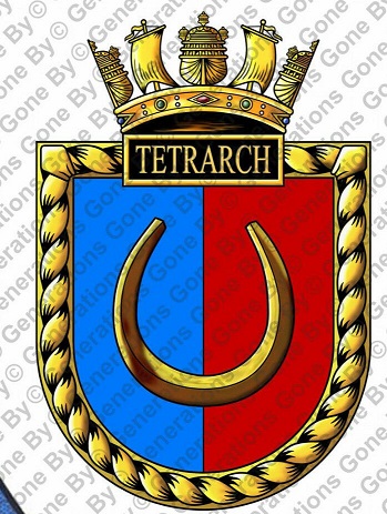Coat of arms (crest) of the HMS Tetrarch, Royal Navy