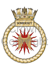 Coat of arms (crest) of the HMS Somerset, Royal Navy