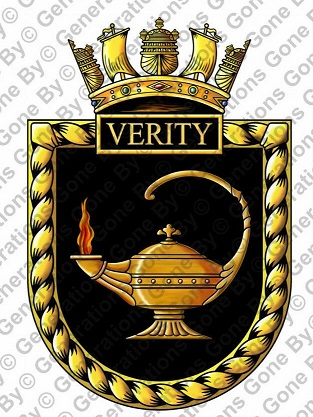 Coat of arms (crest) of the HMS Verity, Royal Navy