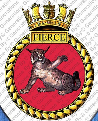 Coat of arms (crest) of the HMS Fierce, Royal Navy