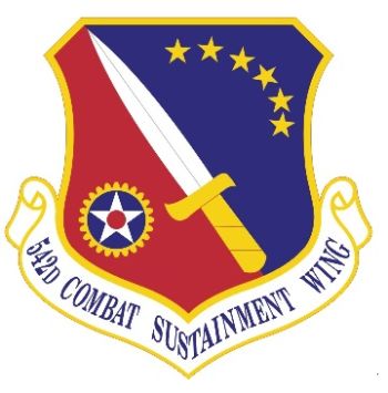 Coat of arms (crest) of the 542nd Combat Sustainment Wing, US Air Force
