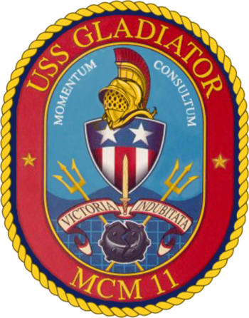 Coat of arms (crest) of Mine Countermeasures Ship USS Gladiator