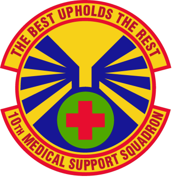 Coat of arms (crest) of the 10th Medical Support Squadron, US Air Force
