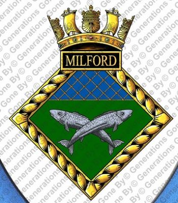 Coat of arms (crest) of the HMS Milford, Royal Navy