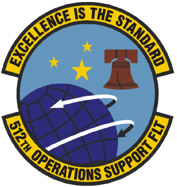 Coat of arms (crest) of the 512th Operations Support Flight, US Air Force