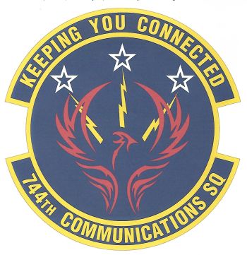 Coat of arms (crest) of the 744th Communications Squadron, US Air Force