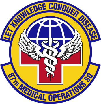 Coat of arms (crest) of the 87th Medical Operations Squadron, US Air Force
