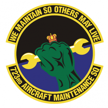 Coat of arms (crest) of the 723rd Aircraft Maintenance Squadron, US Air Force