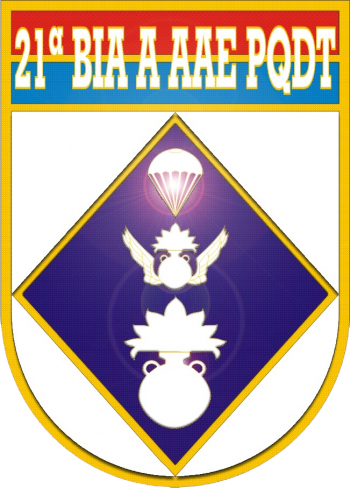 Coat of arms (crest) of the 21st Parachute Anti Aircraft Artillery Battery, Brazilian Army