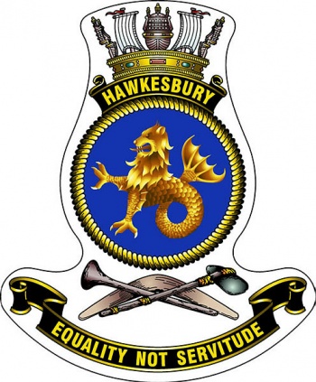 Coat of arms (crest) of the HMAS Hawkesbury, Royal Australian Navy