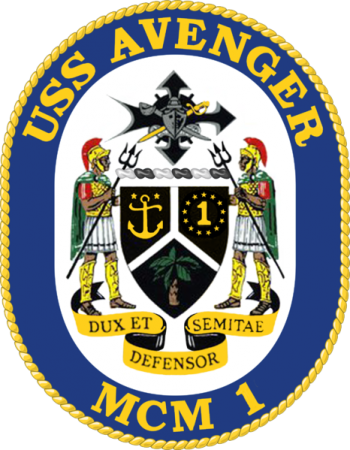Coat of arms (crest) of Mine Countermeasures Ship USS Avenger (MCM-1)