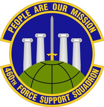 Coat of arms (crest) of the 460th Force Support Squadron, US Air Force
