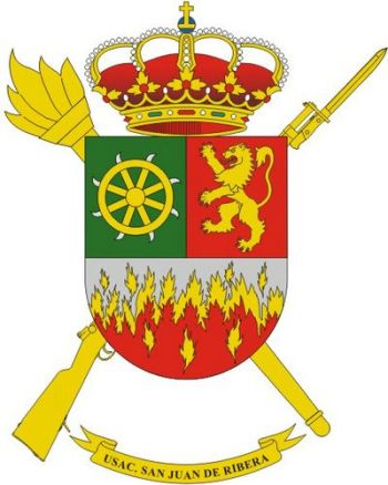 Coat of arms (crest) of the Barracks Services Unit San Juan Ribera, Spanish Army