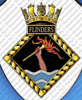 Coat of arms (crest) of the HMS Flinders, Royal Navy