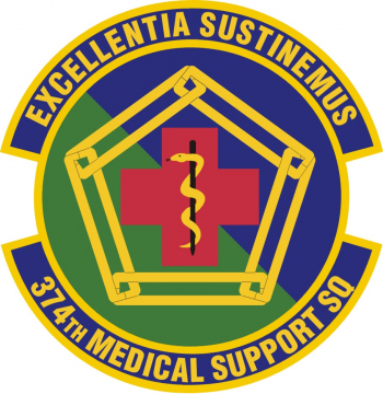 Coat of arms (crest) of the 374th Medical Support Squadron, US Air Force