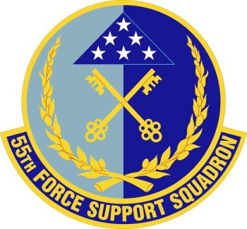Coat of arms (crest) of the 55th Force Support Squadron, US Air Force