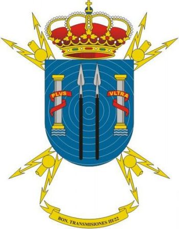 Coat of arms (crest) of the Signal Battalion III-22, Spanish Army