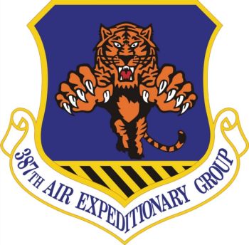 Coat of arms (crest) of the 387th Air Expeditionary Group, US Air Force