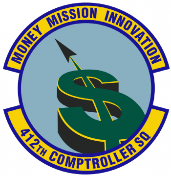Coat of arms (crest) of the 412th Comptroller Squadron, US Air Force