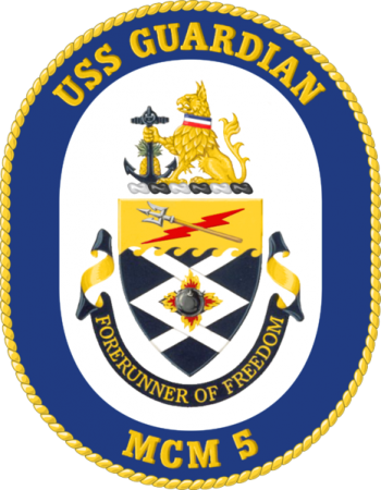 Coat of arms (crest) of the Mine Countermeasures Ship USS Guardian