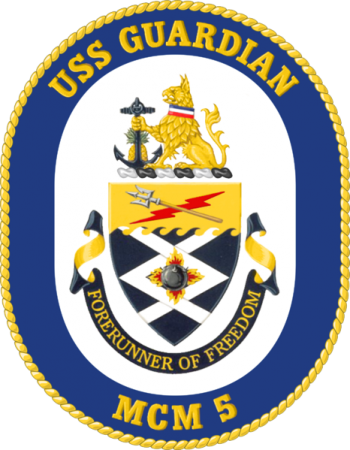 Coat of arms (crest) of Mine Countermeasures Ship USS Guardian