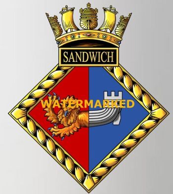 Coat of arms (crest) of the HMS Sandwich, Royal Navy