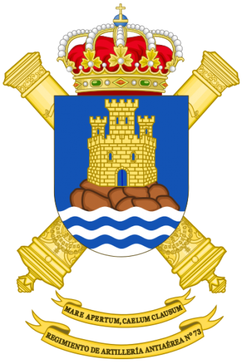 Coat of arms (crest) of the 73rd Air Defence Artillery Regiment, Spanish Army