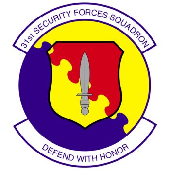 Coat of arms (crest) of the 31st Security Forces Squadron, US Air Force