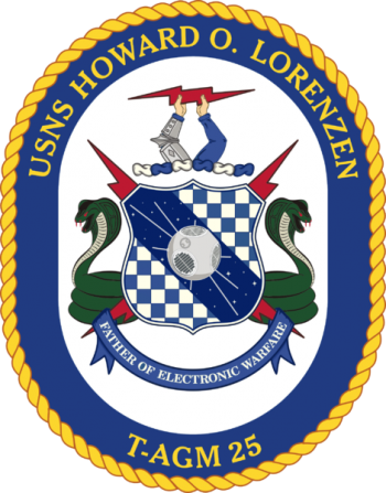 Coat of arms (crest) of the Missile Range Instrumentation Ship USNS Howard O. Lorenzen (T-AGM-25)