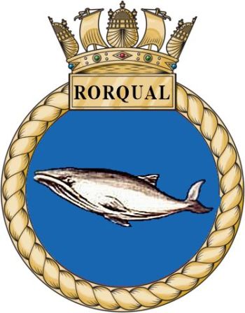 Coat of arms (crest) of the HMS Rorqual, Royal Navy