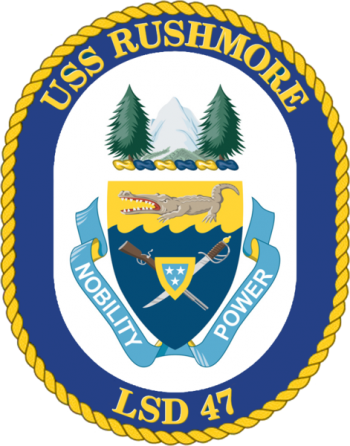 Coat of arms (crest) of the Dock Landing Ship USS Rushmore (LSD-47)