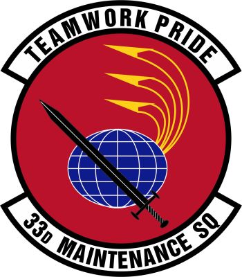 Coat of arms (crest) of the 33rd Maintenance Squadron, US Air Force
