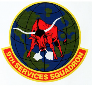 Coat of arms (crest) of the 9th Services Squadron, US Air Force