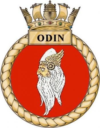 Coat of arms (crest) of the HMS Odin, Royal Navy