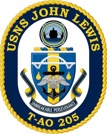 Coat of arms (crest) of the Fleet Replenishment Oiler USNS John Lewis (T-AO-205)