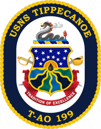 Coat of arms (crest) of Fleet Replenishment Oiler USNS Tippecanoe (T-AO-199)