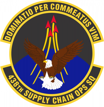 Coat of arms (crest) of the 438th Supply Chain Management Squadron, US Air Force