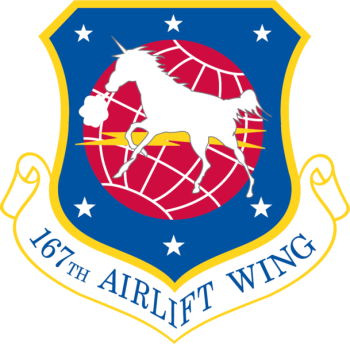 Coat of arms (crest) of the 167th Airlift Wing, West Virginia Air National Guard