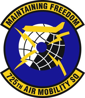Coat of arms (crest) of the 725th Air Mobility Squadron, US Air Force
