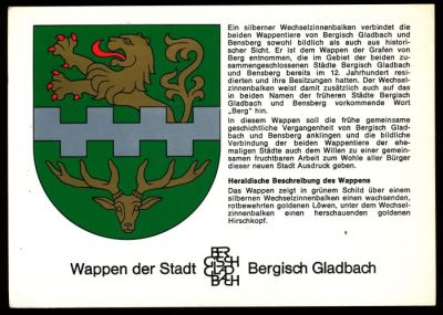 Wappen von Bergisch Gladbach/Coat of arms (crest) of Bergisch Gladbach