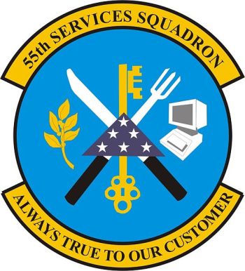 Coat of arms (crest) of the 55th Services Squadron, US Air Force